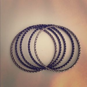 Silver and Gunmetal Bracelets